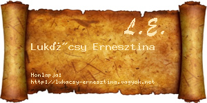Lukácsy Ernesztina névjegykártya